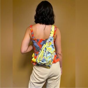 Vera Bradley Women's Recycled Lighten Up Floral Reactive Sling Backpack NWT